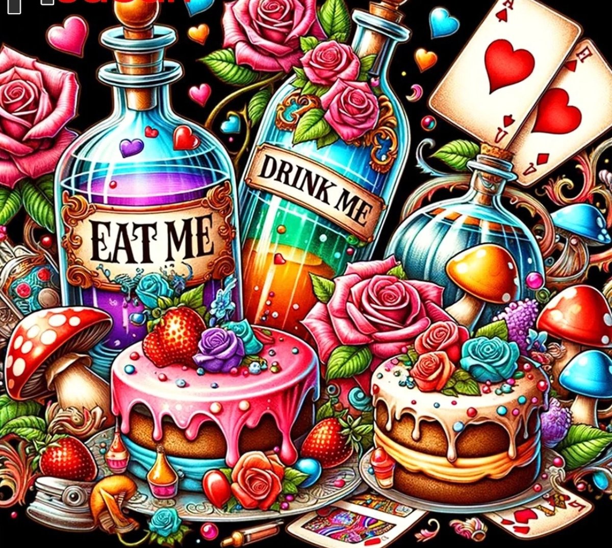 Diamond painting Cake 50x50 ronde steentjes